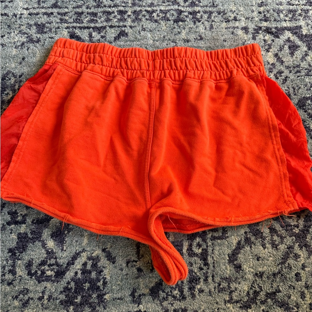 Free People Movement Heatwave Orange Half Way Terry Cloth Cotton Short Size L - Picture 3 of 10
